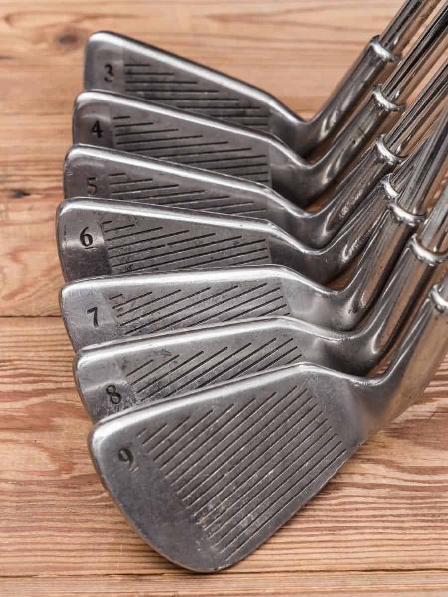 Set of Golf Irons with their numbers